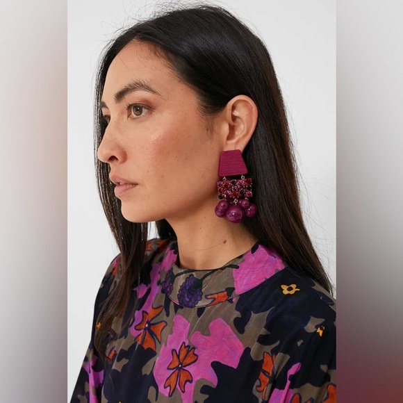 OLIPHANT - Exclusive Suzani Navy Mock Neck Dress - Picture 6 of 6